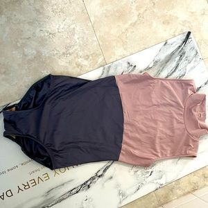 Eleve leotard in Sally style, dusty rose and grey color, size M